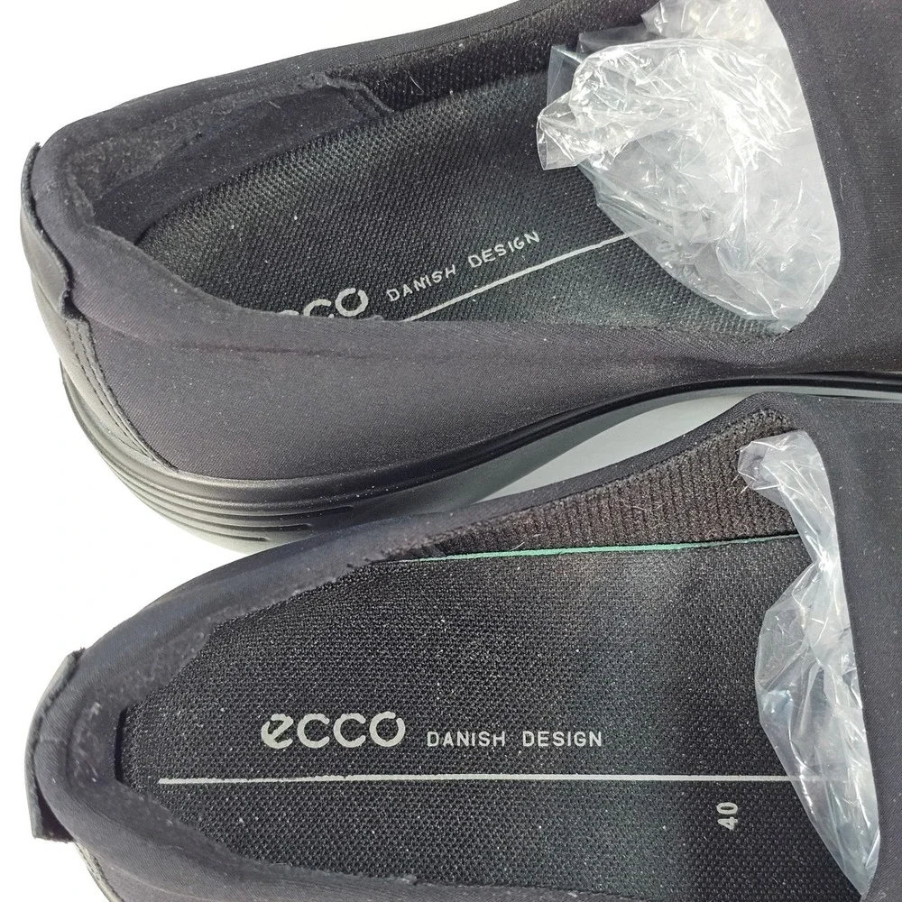 ECCO Soft 7 Wedge‎ Danish Design Black Slip On Sneakers Women Size 40 Comfort